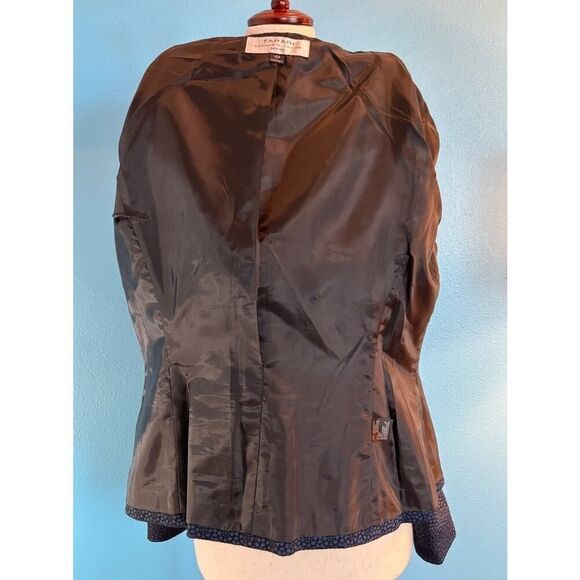 TAHARI Arthur S. Levine Blazer Jacket Fully Lined Blue Abstract Floral 10 Petite - Picture 7 of 8